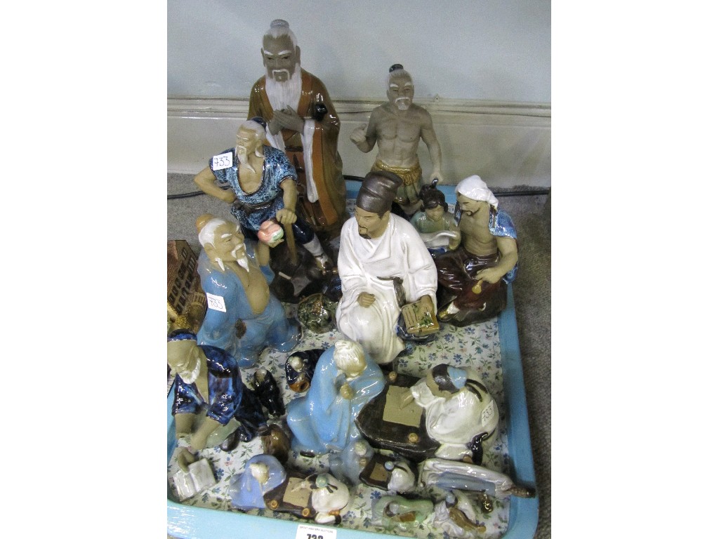 Appraisal: Tray lot of assorted oriental figures of sages heroes etc