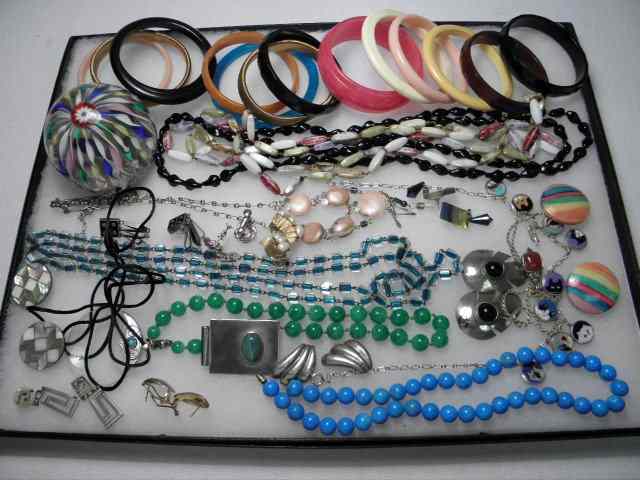 Appraisal: Tray lot of assorted ladies costume jewelry and more Includes