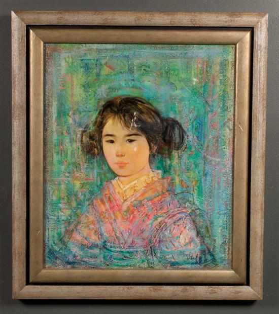 Appraisal: Edna Plotkin Hibel American b ''Japanese Girl'' oil and fresco