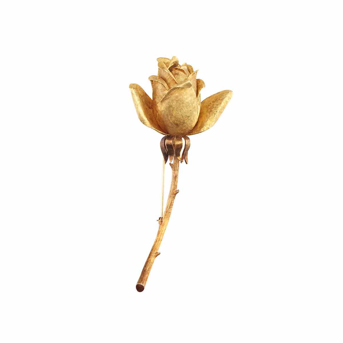 Appraisal: k Yellow Gold Brooch realistically formed as a rose g