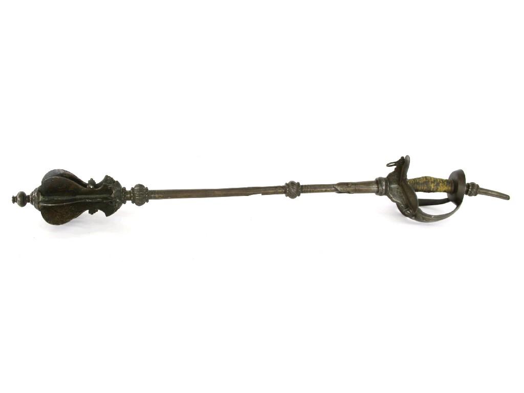 Appraisal: Interesting antique Indian mace possibly th century of russet iron