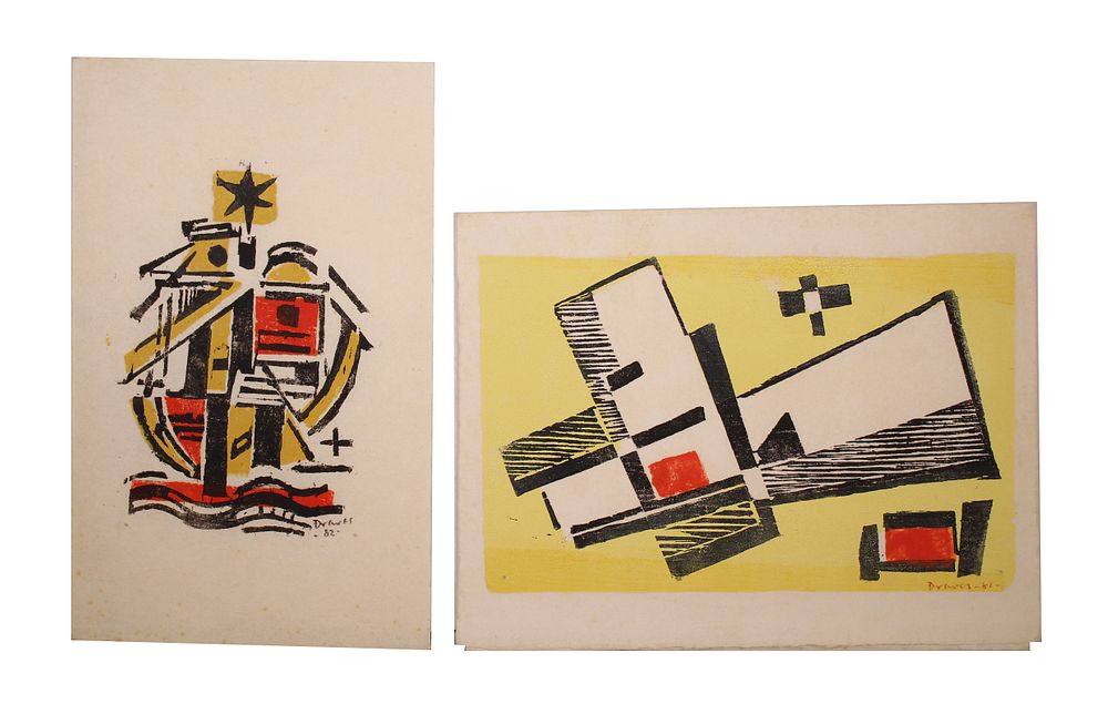 Appraisal: Werner Drewes American - Woodcuts Werner Drewes American - Woodcut