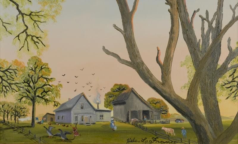 Appraisal: Helen LaFrance o c Farm Scene Helen LaFrance Kentucky b