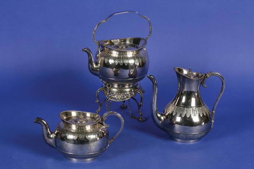 Appraisal: A MID TH CENTURY PLATED PART TEA COFFEE SET comprising