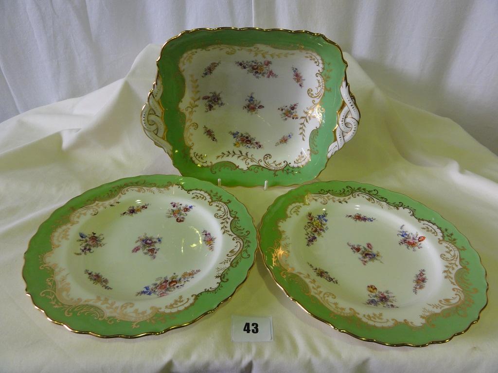 Appraisal: A collection of Coalport dessert wares with printed and infilled