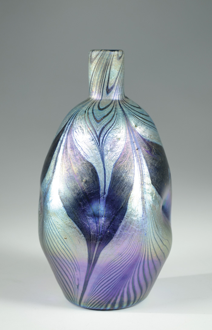 Appraisal: AFTER LOUIS C TIFFANY ART GLASS VASE c having blue