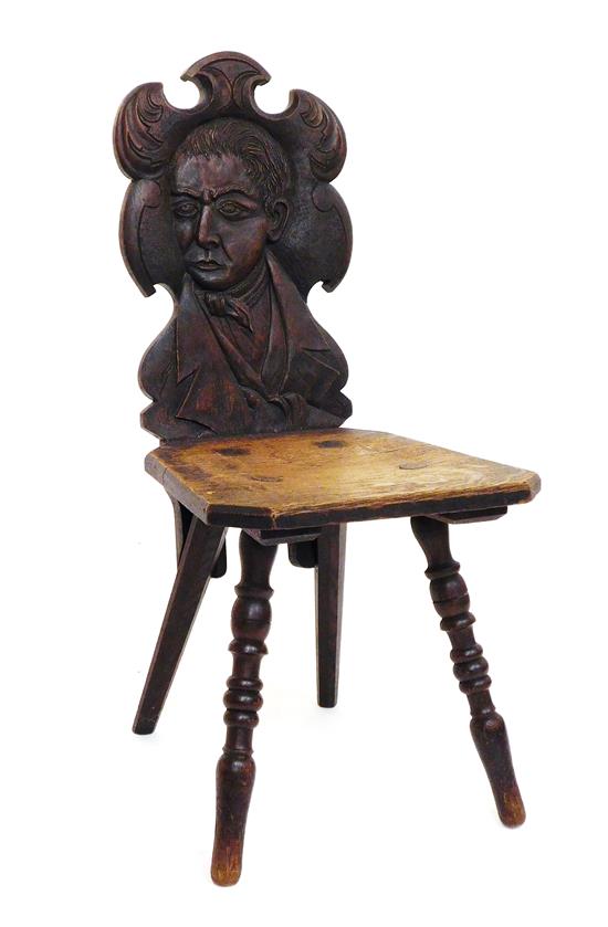 Appraisal: Late th early th C Moravian style side chair oak