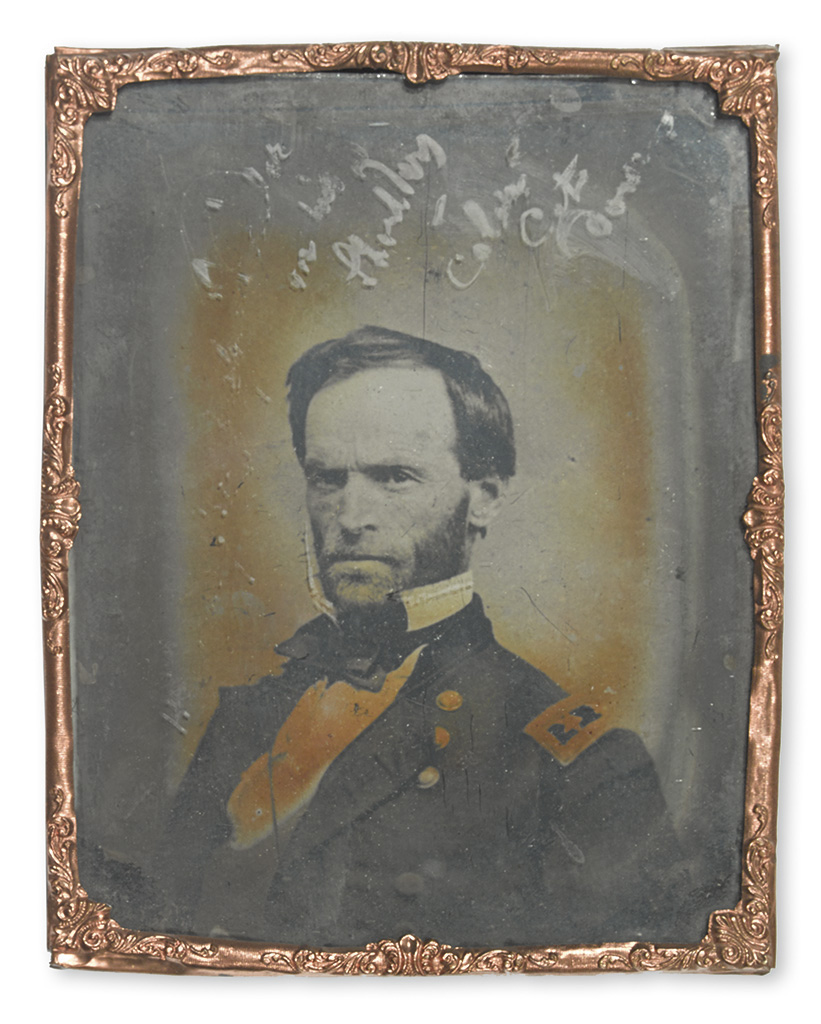 Appraisal: CIVIL WAR--PHOTOGRAPHY Portrait of General William T Sherman Early ambrotype