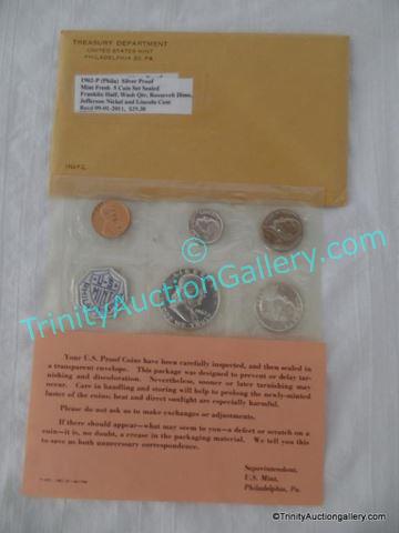 Appraisal: -P US Mint Proof Coin Set w Original Envelope Includes