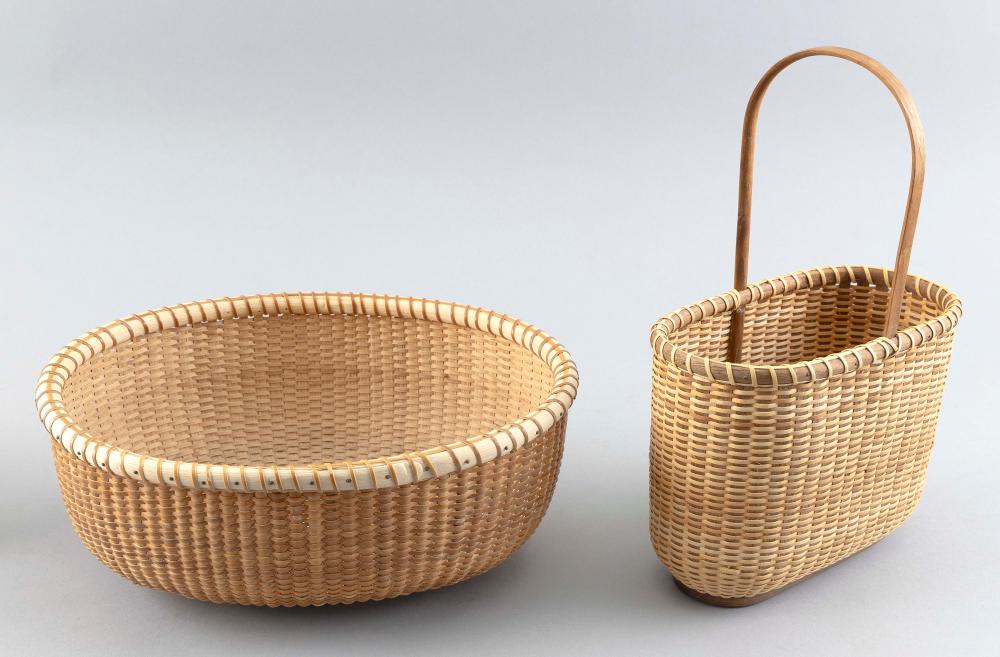 Appraisal: TWO OVAL NANTUCKET-STYLE BASKETS CONTEMPORARY X AND X TWO OVAL