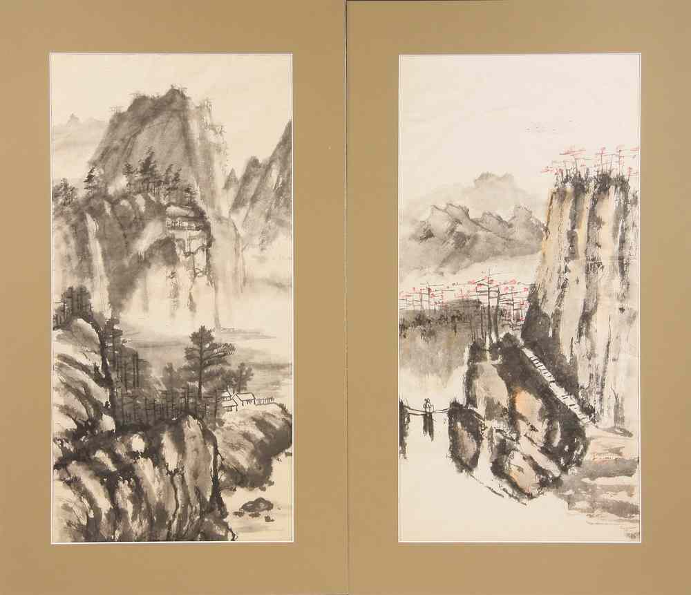 Appraisal: EARLY CHINESE WATERCOLORS - Six Early th c Chinese Ink