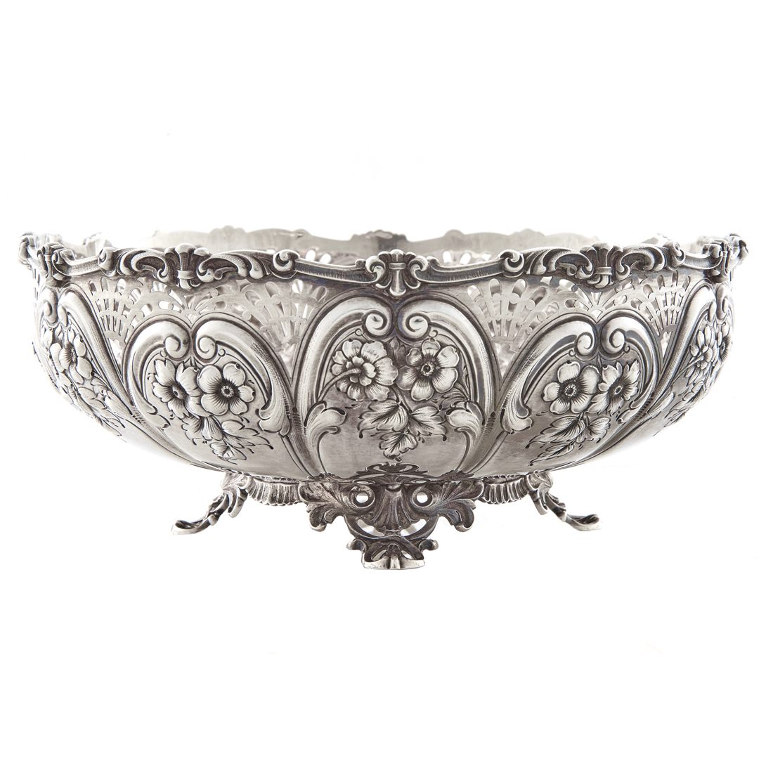 Appraisal: An Art Nouveau Dominic and Haff sterling reticulated bowl retailed