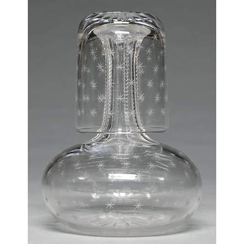 Appraisal: A Victorian glass carafe and beaker late th c engraved