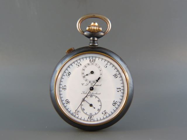 Appraisal: Antique Stopwatch by C L Guinard Swiss jewels gun metal