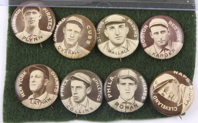 Appraisal: Grouping of eight Sweet Caporal P- Baseball Pins Pins include