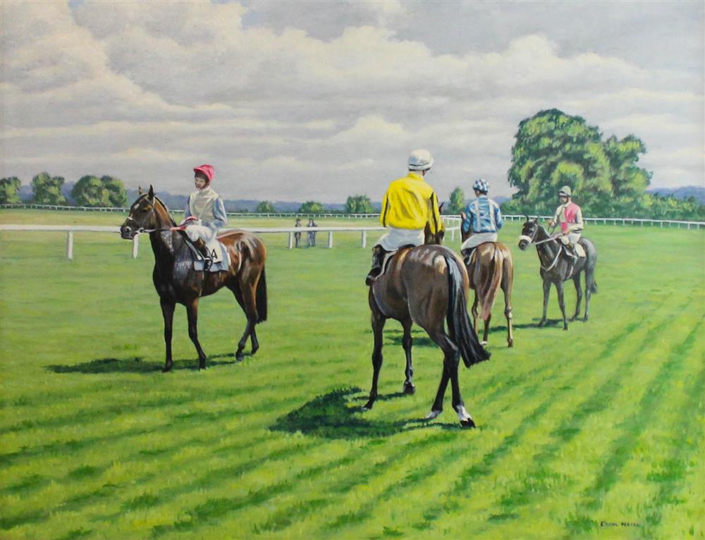 Appraisal: ERROL NEILL BRITISH - JOCKEYS WARMING UP - BEFORE THE