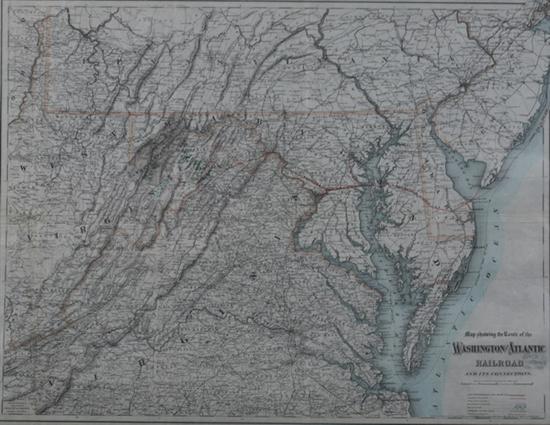 Appraisal: MAP SHOWING THE ROUTE OF THE WASHINGTON AND ATLANTIC RAILROAD