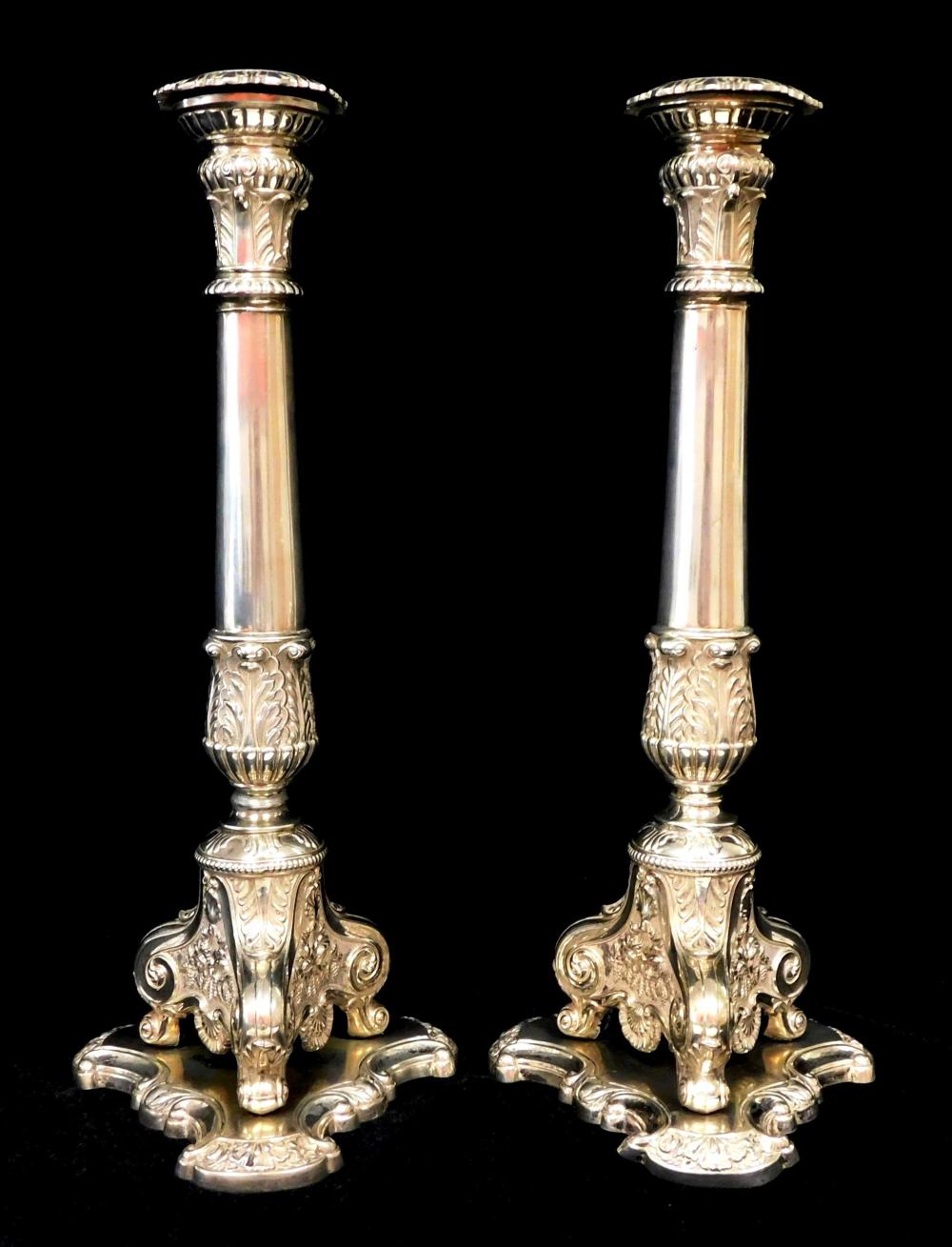 Appraisal: SILVER German candlesticks Rococo style hallmarked and DU on side