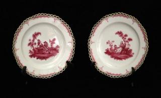 Appraisal: PAIR OF KPM PORCELAIN CABINET PLATES HAVING FIGURAL PAINTED CENTER