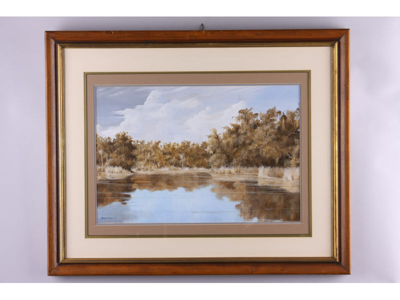 Appraisal: Richard Thompson WI - Everglades gouache on paper signed and