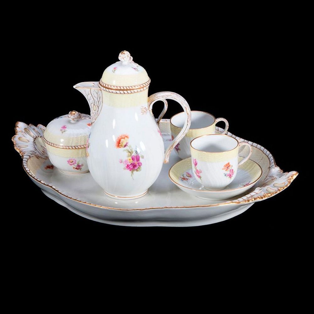 Appraisal: Meissen Partial Breakfast Set Partial Breakfast Set consisiting of Coffee