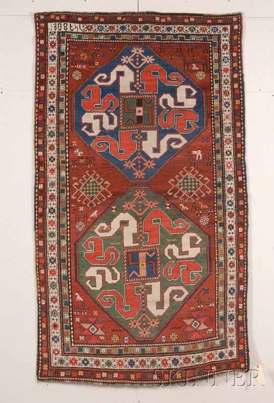 Appraisal: Armenian Cloudband Karabagh Rug South Caucasus dated creases ft in