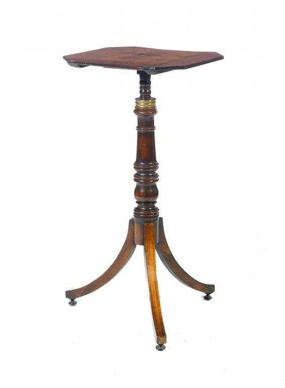 Appraisal: A GEORGE IV BRASS INLAID ROSEWOOD MUSIC STAND the tilt