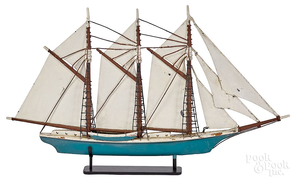 Appraisal: Frank Adams painted pine schooner weathervane Frank Adams Martha's Vineyard