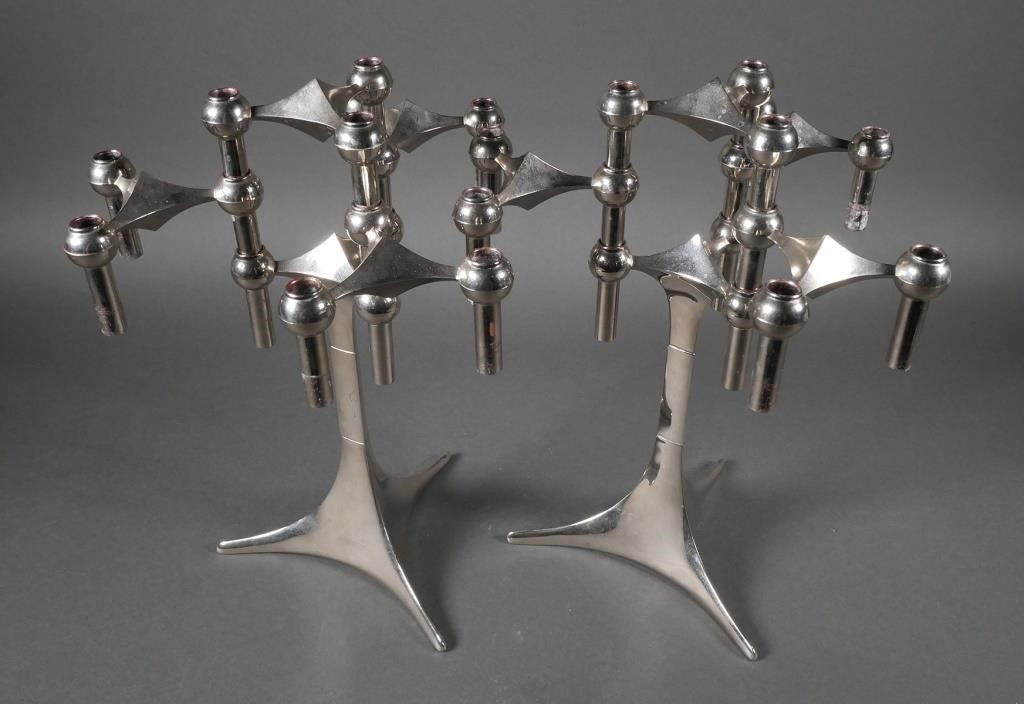 Appraisal: Pair of Mid-Century Modern German candelabra by Nagel designed by