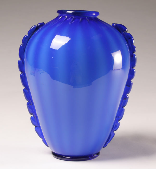 Appraisal: Zecchin Martinuzzi Velato vase Large shadow ribbed body of translucent