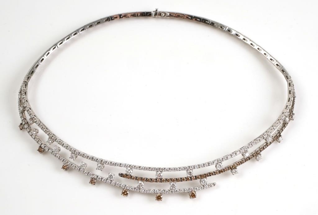 Appraisal: Art Deco style K white gold and cttw diamond necklace