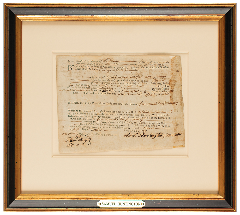 Appraisal: Signer of the Declaration of Independence from Connecticut - and