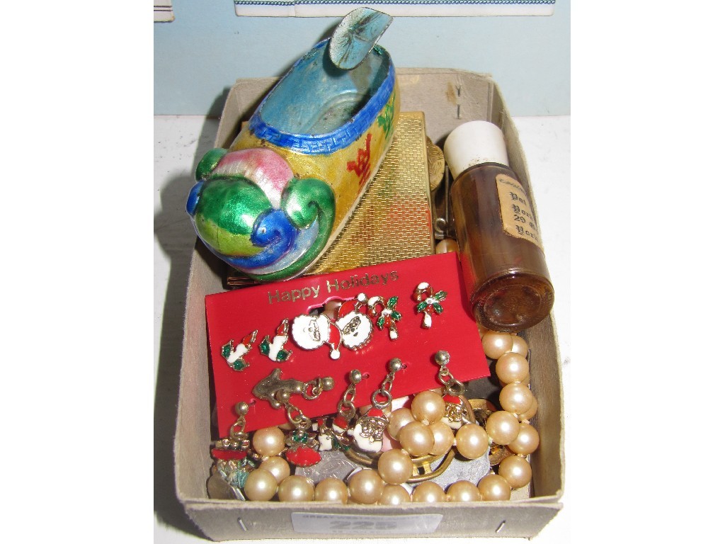 Appraisal: Box of miscellania - coins costume jewellery etc