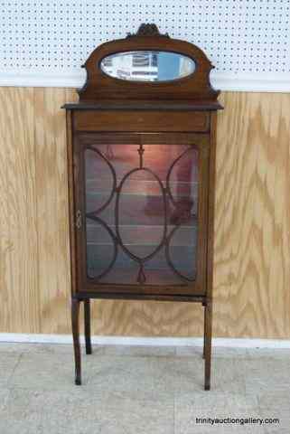 Appraisal: Antique Mahogany Curio Cabinet w Light AddedFrom the estate is