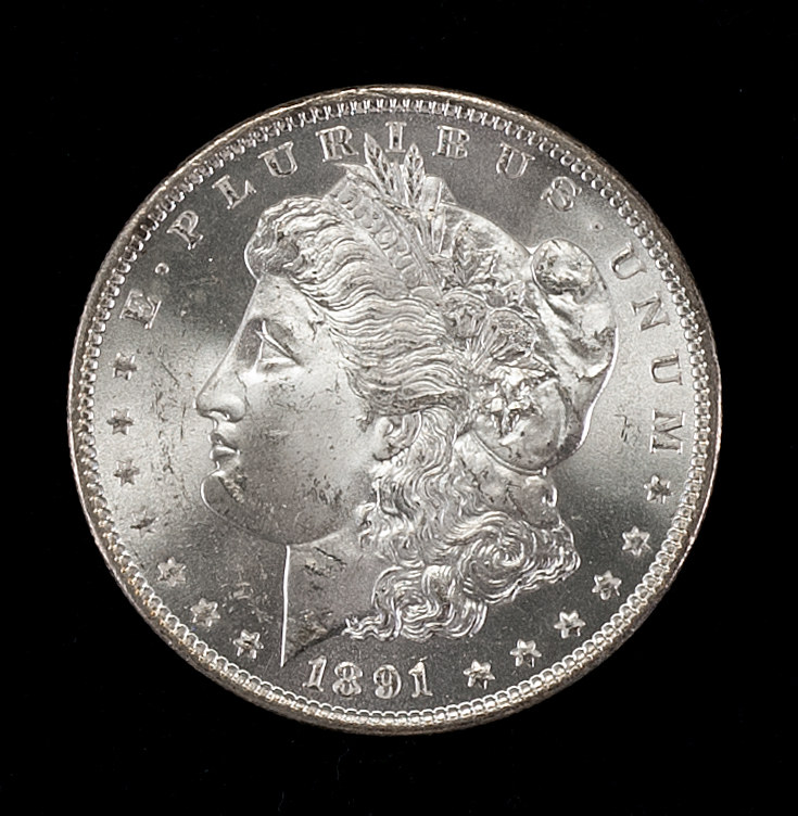 Appraisal: -CC U S MORGAN SILVER DOLLAR Pin Wheeling Mint Luster