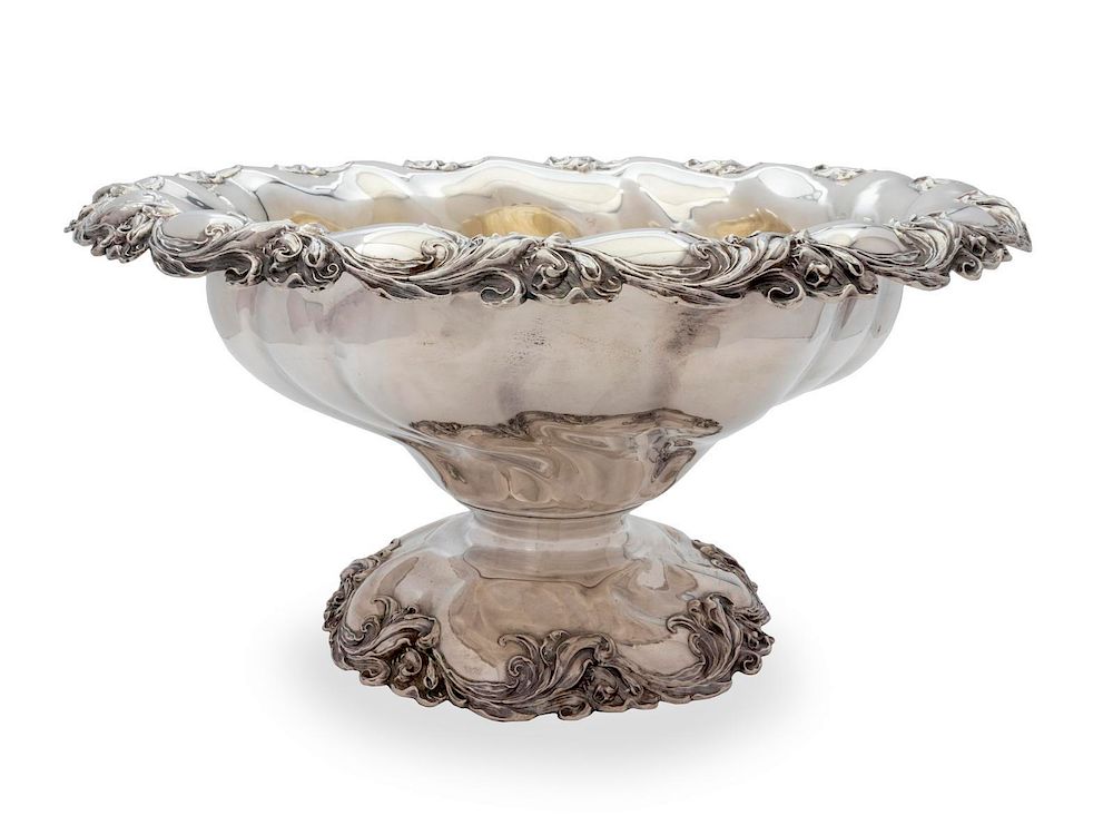 Appraisal: An American Silver Punch Bowl Height x diameter inches An