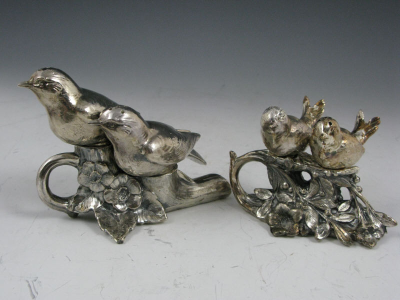 Appraisal: Two Sets of Silverplate Shakers in the form of birds