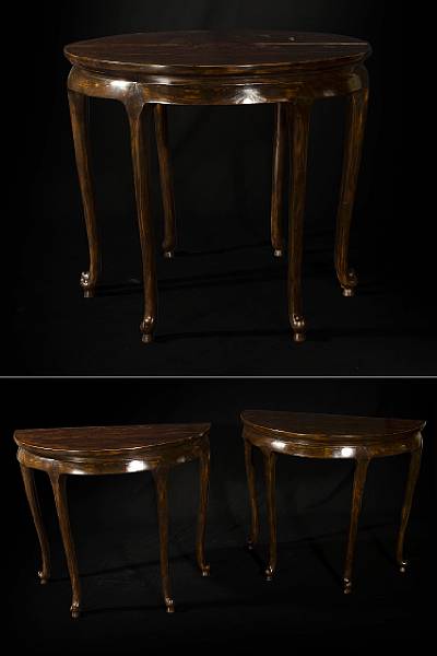 Appraisal: A pair of Chinese demilune tables late th century height