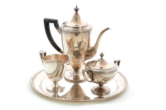 Appraisal: FOUR-PIECE TIFFANY STERLING TEA SET American th century Neoclassical form