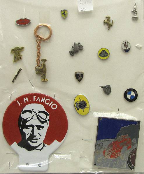 Appraisal: Assorted badges and lapel pins including a J M Fanbgio