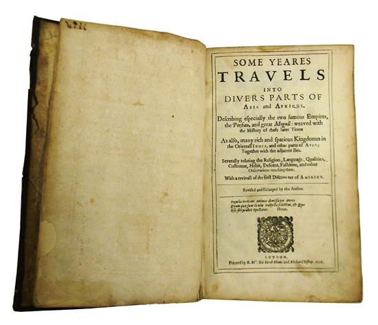 Appraisal: BOOK Thomas Herbert Some Yeares Travels into Divers Parts of