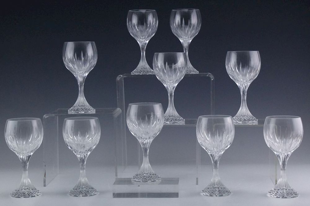 Appraisal: Baccarat Massena Crystal Bordeaux Wine Glasses Set of Baccarat French