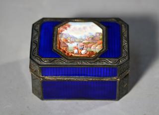 Appraisal: th C French Gilt Silver Enamel Box French th C