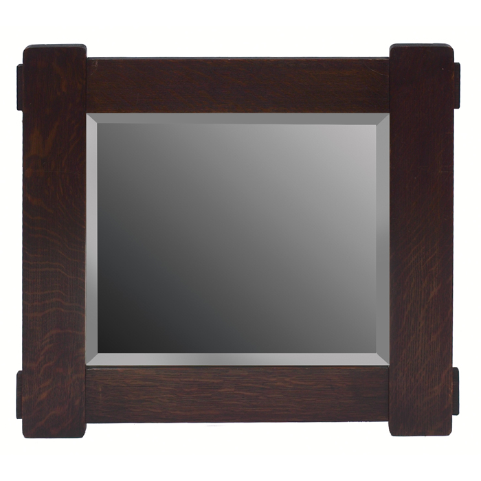 Appraisal: Arts and Crafts mirror original beveled mirror with thru-tenon construction