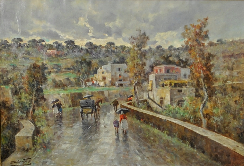 Appraisal: - Salvati Giuseppe Italian - oil on canvas painting of