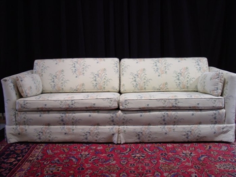 Appraisal: MODERN FLORAL UPHOLSTERED SOFA h w d in