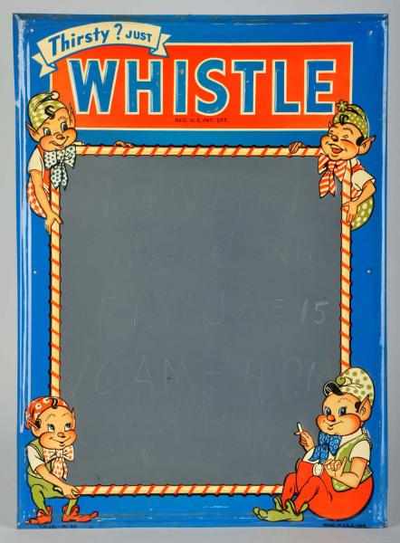 Appraisal: Embossed Tin Whistle Menu Board Description Good remaining color Evidence