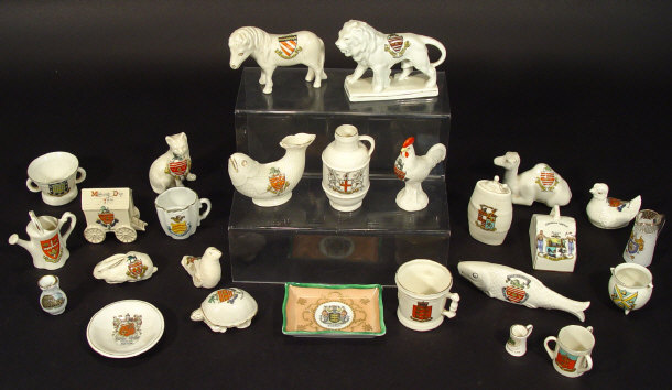 Appraisal: Collection of crested china items including novelty animal shapes a