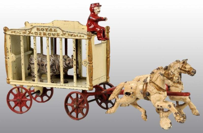 Appraisal: Cast Iron Hubley -Horse Royal Circus Cage Wagon Description Includes