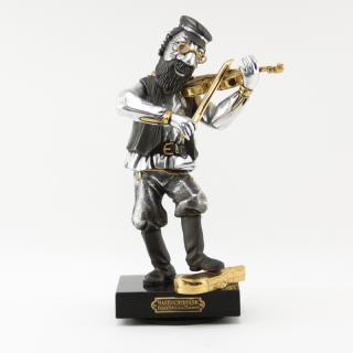 Appraisal: Frank Meisler Israeli b Silver and Gilt Hasidic Fiddler Sculpture